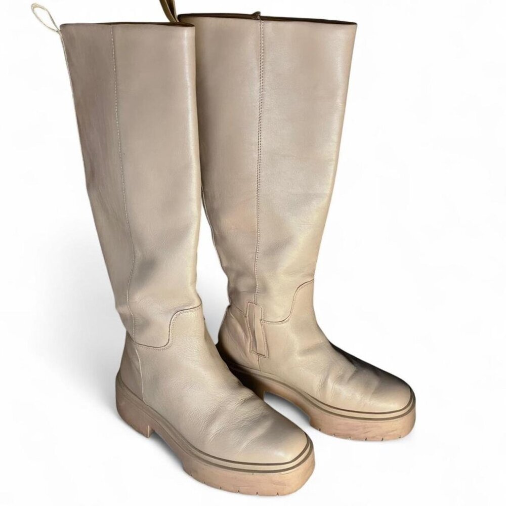 Sam Edelman Tan Genuine Leather Knee High Larina Boots